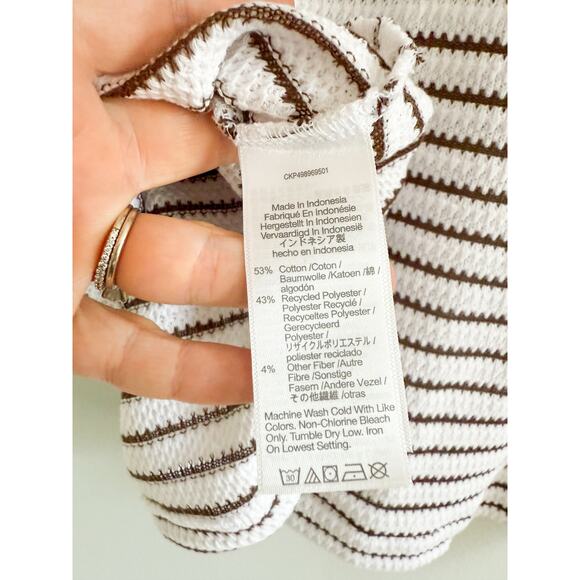 Madewell | NWT Embroidered Boxy Knit Tee in Stripe in Cream | Sz S - Picture 8 of 9